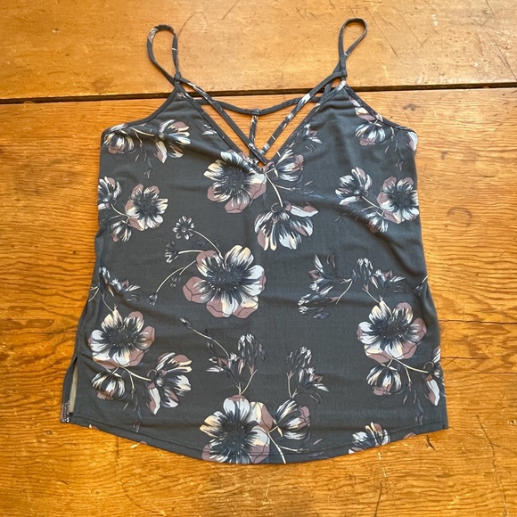 Free People Floral Cutout Cage Blue Tank Blue - Picture 4 of 10